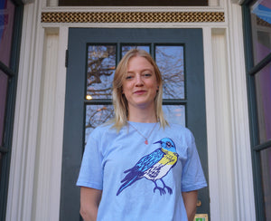 Birdwatcher Tee (Heather Columbia Blue)